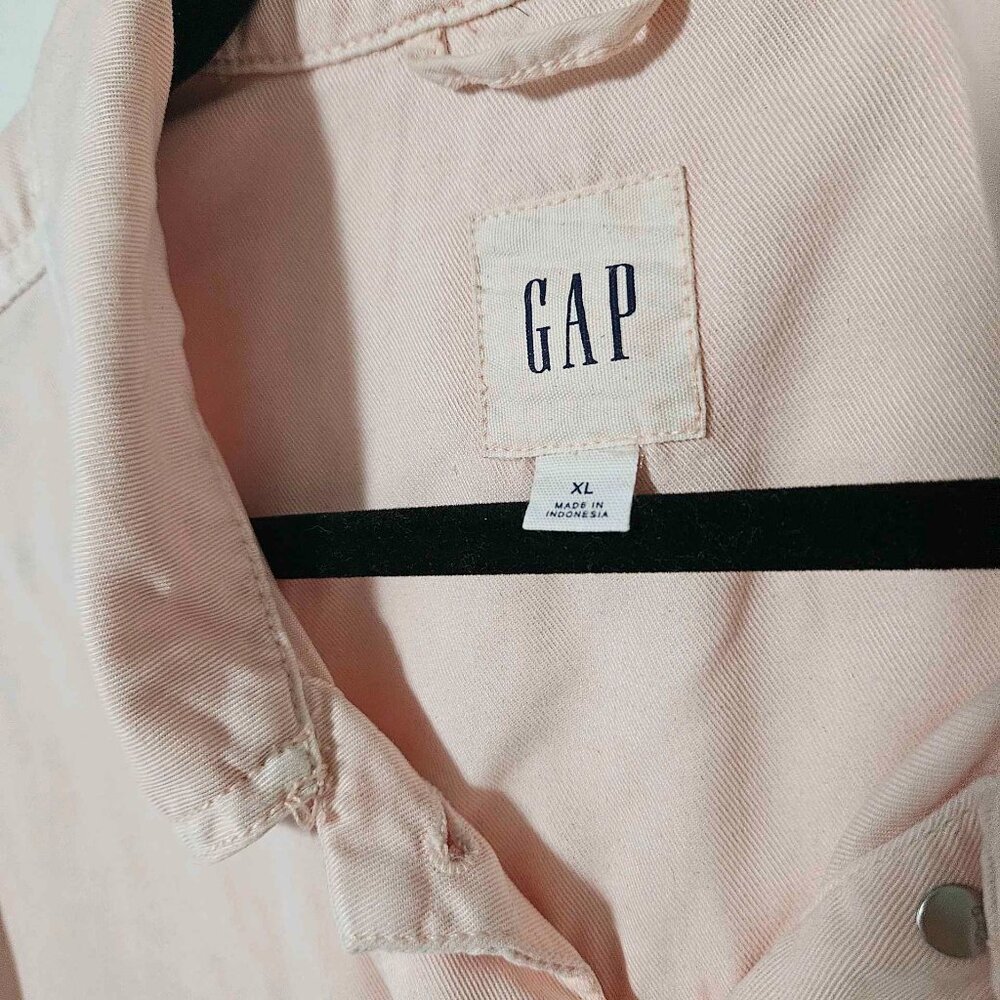Gap Light Pink Button-Up Jacket With Front Pockets - image 3